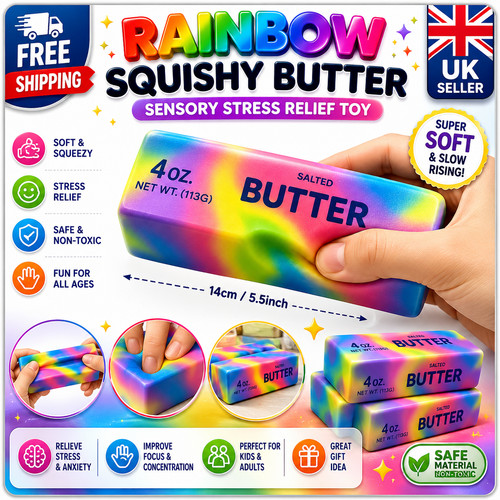Rainbow squishy butter sensory - squishy,