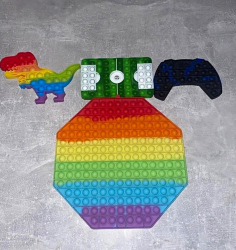 Rainbow silicone pop it - silicone,