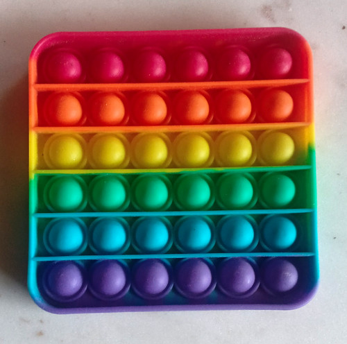 Rainbow square pop push - rainbow,