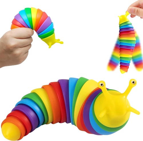 20cm rainbow slug fidget - slug,
