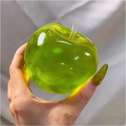 Green apple squishy stress - green,