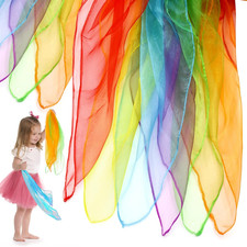 6 Pcs Sensory Scarves, Rainbow